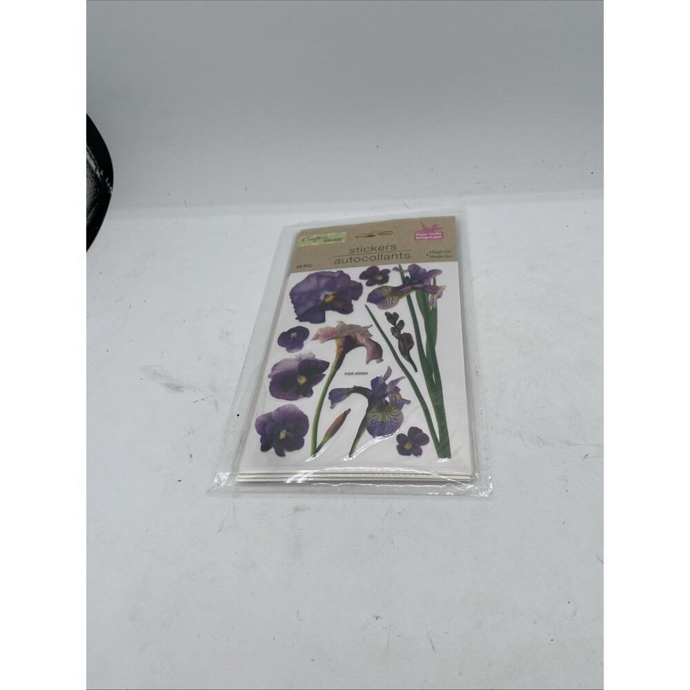 Crafters Square Purple Iris, "Magic On" Permanent Stickers. 2 Pack